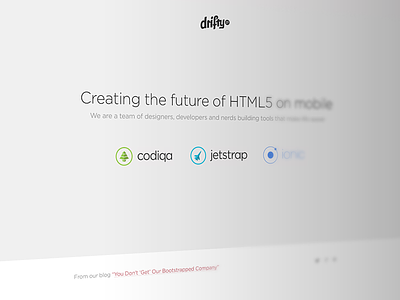 Minimal website codiqa design drifty ionic jetstrap minimal single page ui web design website