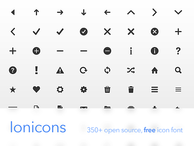 Ionicons, Free & Open Source Icon Font clean design font free icon icons ionic ios7 minimal outline simple vector