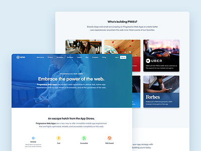 PWA Page Design - Embrace the Power of the Web ionic landing landing page pwa sketch ui web web design website