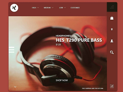 Headphones design ui ux web website