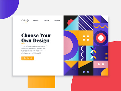 Dsimply landing page branding card dribbble exploration geometric design illustration interface ui ux web design