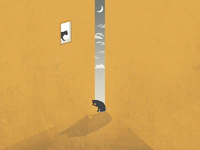 Wander #1 cat illustration moon night poster shadow wander