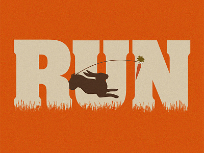 Run carrot grass illustration motivation orange poster quote rabbit run vector