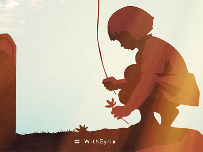 #withsyria balloon girl grave illustration poster syria syrian war withsyria