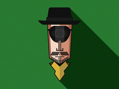 Himsenberg art artofhim breaking bad eye heisenberg him illustrator long shadow minimal portrait walter white