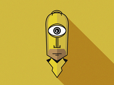 Himer art artofhim eye him homer illustrator long shadow minimal portrait simpsons