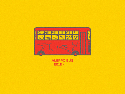 Aleppo Bus 2012 - aleppo aleppo bus broken bus illustration syria wall war