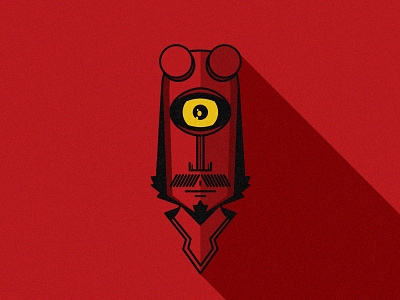 Hell Him art artofhim eye hell boy hellboy him illustrator long shadow minimal movie portrait