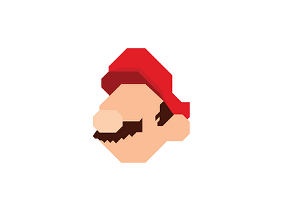 Mario face geometric illustration mario minimal super