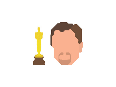 Leonardo Dicaprio with his Oscar