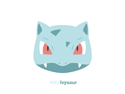#002 Ivysaur anime face flat ivysaur minimal pokemon pokemon go
