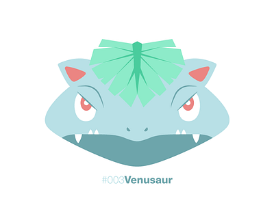 #003 Venusaur anime face flat minimal pokemon pokemon go venusaur