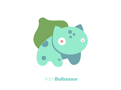 #001 Bulbasaur anime bulbasaur face flat minimal pokemon pokemon go