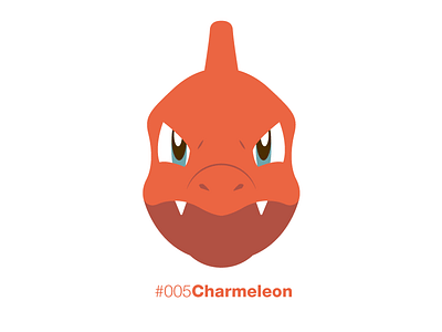 #005 Charmeleon anime charmeleon face flat minimal pokemon pokemon go