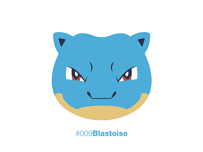 #009 Blastoise anime blastoise face flat minimal pokemon pokemon go