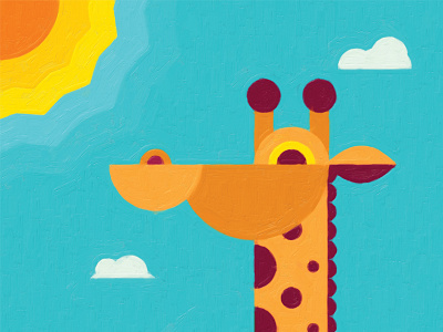 Giraffe abstract animal clouds experiment face giraffe minimal sun watercolour