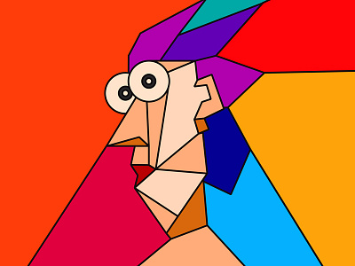 Self Portrait colors cubism face lines portrait self portrait vector