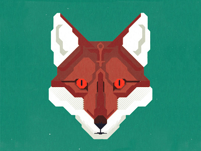 Fox animal degree eyes face fox illustration line minimal wild