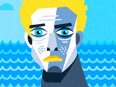 Face 2 blond cubism expression face painting picasso portrait sea