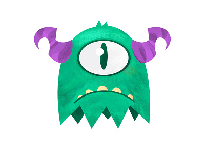 Green monster cartoon casino eyes face funny green illustration monster scary