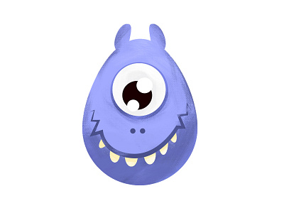 Blue Monster blue cartoon casino eyes face funny illustration monster scary