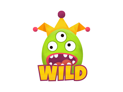 Wild monster cartoon casino eyes face funny illustration monster scary wild