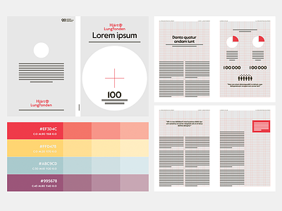 Booklets for The Swedish Heart-Lung Foundation color palette editorial graphic design grid indesign palette