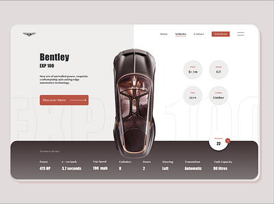 Modern Bentley website cars design flat grid layout landing page minimal ui web