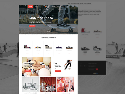 Vans website redesign landing page minimal online shop redesign shoes skate sneaker ui vans web