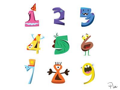 Numbers! cartoon children color design graphic graphicdesign illustration kids letter numbers numerals shape