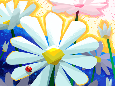 Daisy color colors daisy design digital drawing flowers graphic illustration painting shapes