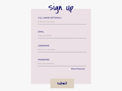 Sign Up Page