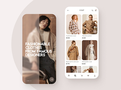 Fashion Shopping Online App application beige clean clothes design design website ecommerce inspiration inspire luxury minimal minimalism mobile ui phone shop shopping store ui ux web