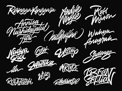 Lettering Names 2017-2018 brand branding calligraphy custom type custom typography design flat graphic design illustration lettering logo logo design logotype minimal type typography vector