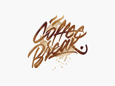 Coffee Break brand branding calligraphy coffee custom type custom typography design graphic design illustration lettering logo logo design logotype minimal type typography vector