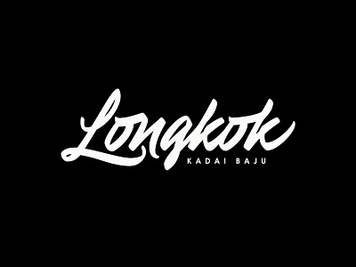 Longkok Clothing apparel black and white brand branding calligraphy clothing brand custom type custom typography design graphic design illustration lettering logo logo design logotype minimal type typography vector