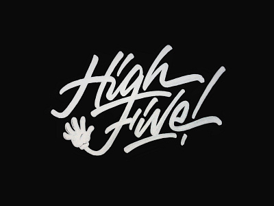 High5! 🖐🏽 apparel brand branding calligraphy clothing brand custom type custom typography design graphic design high five illustration lettering logo logo design logotype minimal type typography