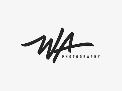 WA Photography apparel brand branding calligraphy clothing brand custom type custom typography design graphic design illustration lettering logo logo design logotype minimal photography photography logo type typography vector