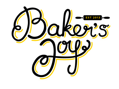 Baker's Joy Logo bakery custom fonts hand drawn identity logo type