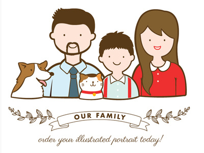 Custom Family Portrait Illustration custom etsy family illustration portrait