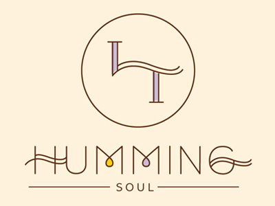 Humming Soul bali chic custom font hotel identity logo modern resort serenity spa typography