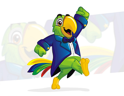 Candy store parrot cartoon character design disney mascot parrot