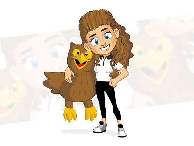 Girl and puppet cartoon character design disney mascot nickelodeon olimpic games toon warner world cup