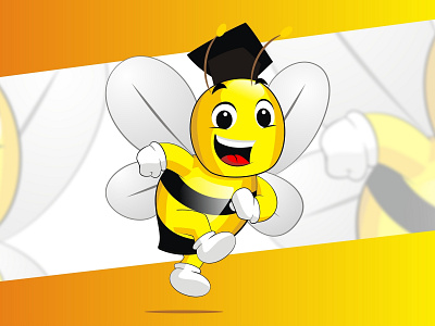 Kinder garden bee branding cartoon character character design design disney vector