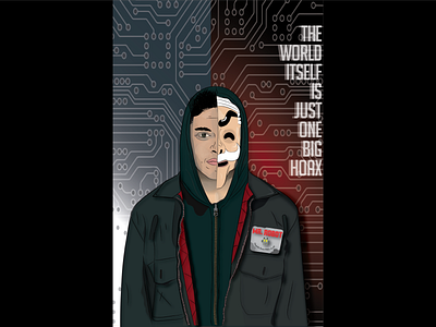 Mr Robot Portrait design flat illustration port portrait stylized illustration type typography vector