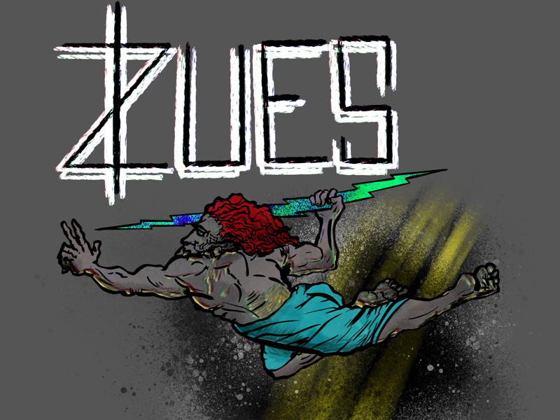 Zues highlight dark procreateart procreate strong lettering art trippy gods greek myths zues