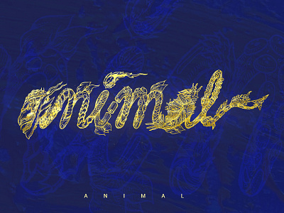 ~ A N I M A L ~ abstract animal art blue design doodleart gold project sketching species tattoo wild