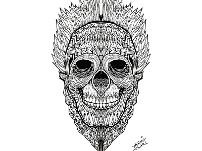 Skull Art abstract art black concept design doodle illustration love sketch skull