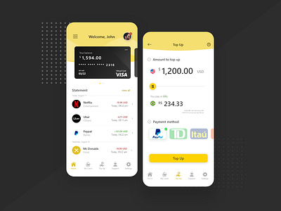 Financial Top-up app Concept adobe xd app app design design minimal minimalist mobile ui ux vector