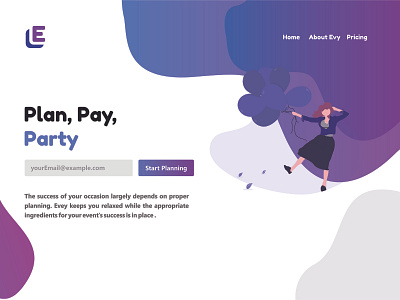 Landing page for Evey